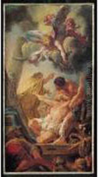 Dit
 Deshayes De Colleville Oil Painting by Jean-baptiste Deshays