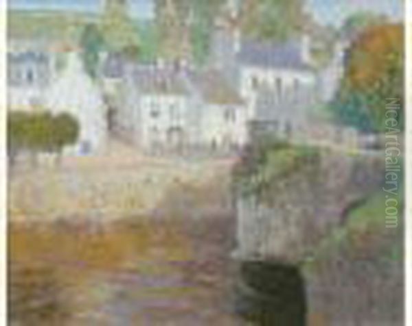 Le Pont A Quimperle Oil Painting by Louis Marie Desire-Lucas