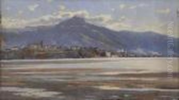 Maree Montante Dans La Baie D'hendaye Oil Painting by Xavier Desparmet-Fitzgerald