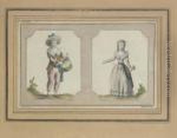 Cabinet Des Modes Ou Les Modes Nouvelles Par Duhamel Oil Painting by Claude Louis Desrais