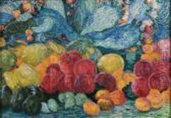 Nature Morte Aux Agrumes Oil Painting by Leon Detroy