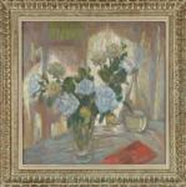 Bouquet De Fleurs Oil Painting by Leon Detroy