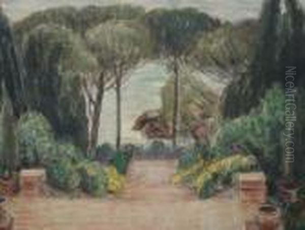 Jardin A Saint Tropez Oil Painting by Leon Detroy
