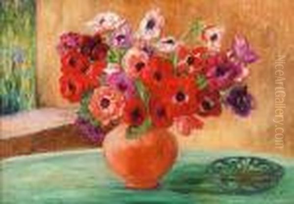 Bouquet De Fleurs Oil Painting by Leon Detroy