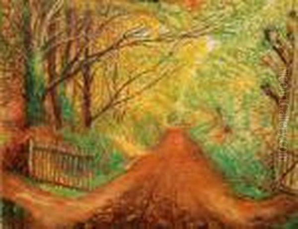 Chemin En Sous Bois Oil Painting by Leon Detroy
