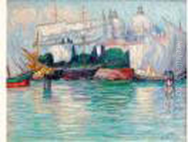 Voiliers Dans Le Port Oil Painting by Leon Detroy