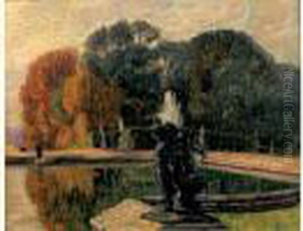 Bassin A Versailles Oil Painting by Leon Detroy