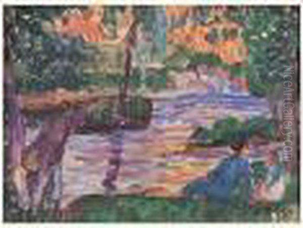 Partie De Peche Oil Painting by Leon Detroy