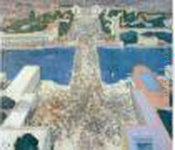 Vue De L'esplanade Du Trocadero Oil Painting by Andre Devambez