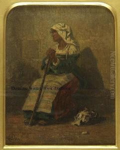 4 : Deveria . French Or Italian Oil Painting by Achille-Jacques-Jean-Marie Deveria