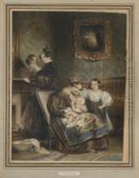 Scenes De Genre Oil Painting by Achille-Jacques-Jean-Marie Deveria