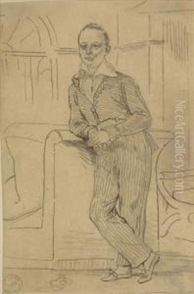 Portrait Of Le Marquis Aime De Radepont Oil Painting by Achille-Jacques-Jean-Marie Deveria