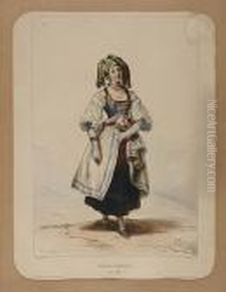 Rosyjska Dama Oil Painting by Achille-Jacques-Jean-Marie Deveria