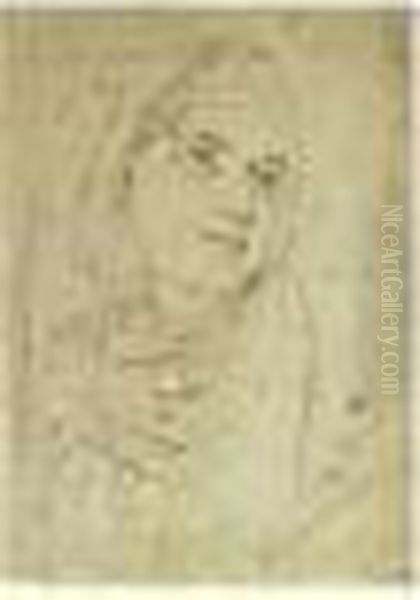 Etude Pour La Vierge Oil Painting by Achille-Jacques-Jean-Marie Deveria