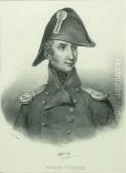 Piotr Wysocki Oil Painting by Achille-Jacques-Jean-Marie Deveria