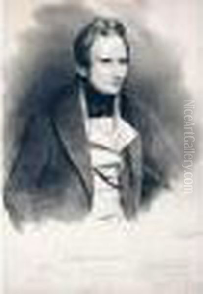 Alfred De Vigny. 1831. Oil Painting by Achille-Jacques-Jean-Marie Deveria