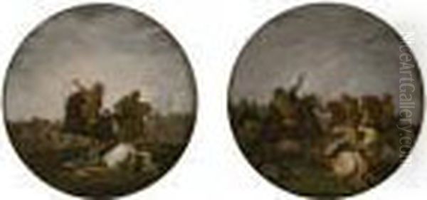 A) Duello A Cavallo
B) Scontro Tra Cavallerie Oil Painting by Andrea Di Lione