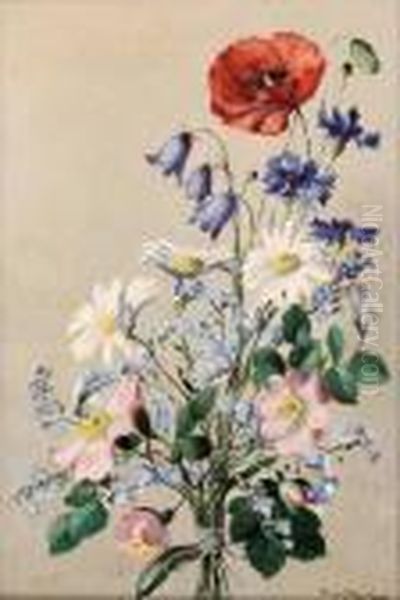 Feldblumenstraus Oil Painting by Xaver Frantisek Diblik