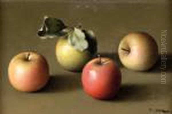 Stillleben Mit Apfeln Oil Painting by Xaver Frantisek Diblik
