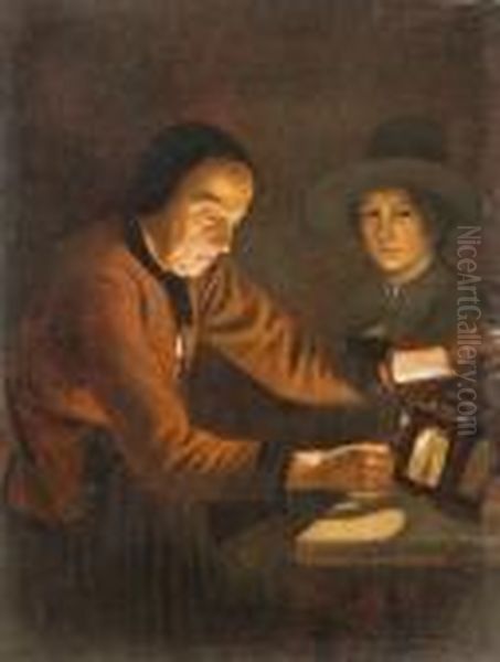 Lampagyujtas Oil Painting by Martin Dichtl