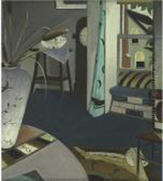 Interior Oil Painting by Preston Dickinson