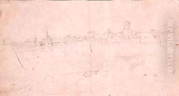 The Farnese garden, Rome Oil Painting by Jean-Baptiste-Camille Corot