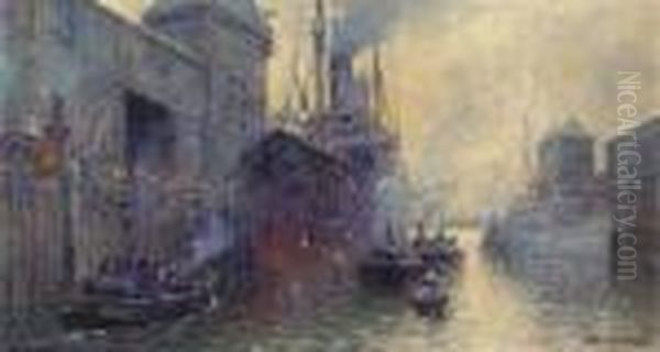 The Docks Oil Painting by Arthur Vidal Diehl