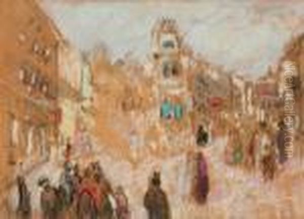 Parizsi Utca Oil Painting by Rudolf Diener-Denes