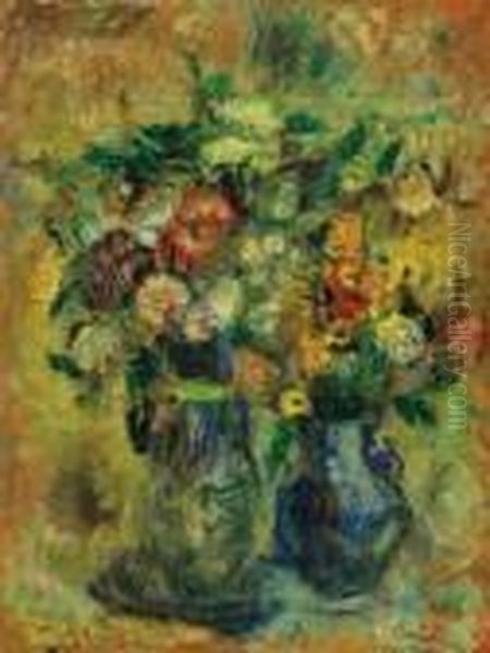 Still Life Of Flowers Oil Painting by Rudolf Diener-Denes