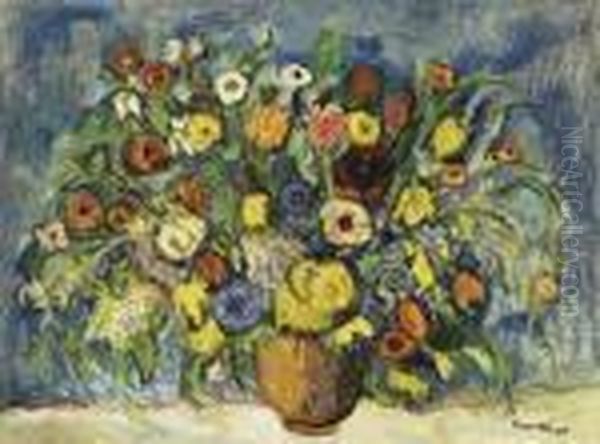 Viragcsendelet Oil Painting by Rudolf Diener-Denes