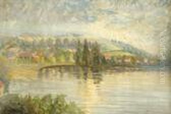 Folyoparti Taj Oil Painting by Rudolf Diener-Denes