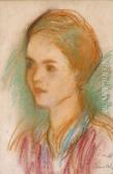 Leanyportre Oil Painting by Rudolf Diener-Denes