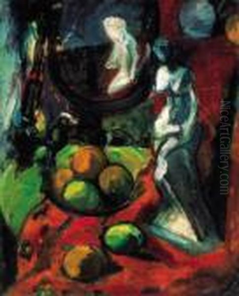 Still-life With Mirror And Fruit Oil Painting by Rudolf Diener-Denes