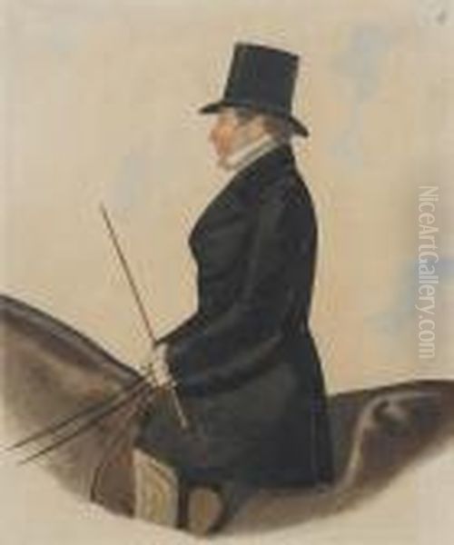 Lord Lonsdale, The Duke Of 
Wellington, Lord Raglan, And Two Unknown Gentlemen, A Set Of Five Oil Painting by Richard Dighton