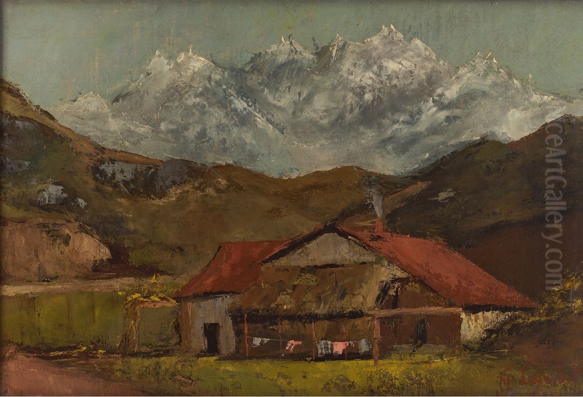 A Hut in the Mountains Oil Painting by Gustave Courbet