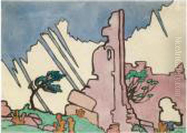 The Ruin, Les Baux Oil Painting by Jessica Stewart Dismorr