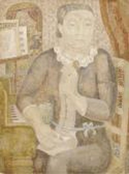 Woman Seated At A Piano Oil Painting by Jessica Stewart Dismorr