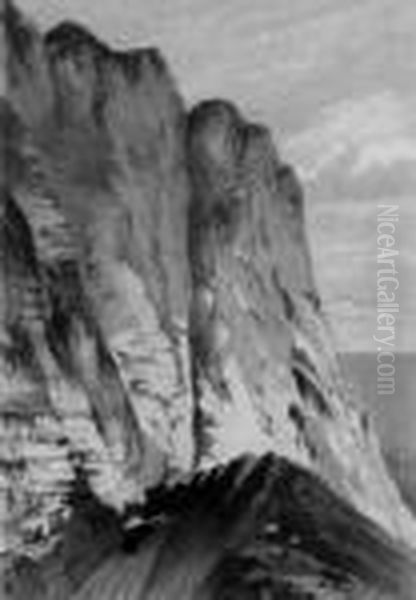 The Western Entrance Of The Abbotscliffe Tunnel Oil Painting by Edwin Thomas Dolby