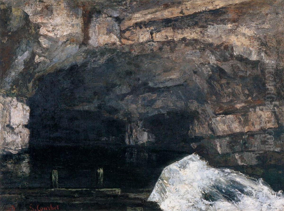 The Source of the Loue Oil Painting by Gustave Courbet