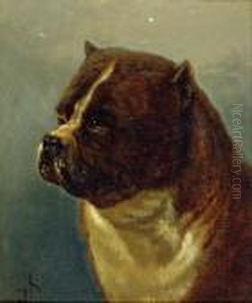 Portrait Of A Bullmastiff Oil Painting by John Henry Dolph