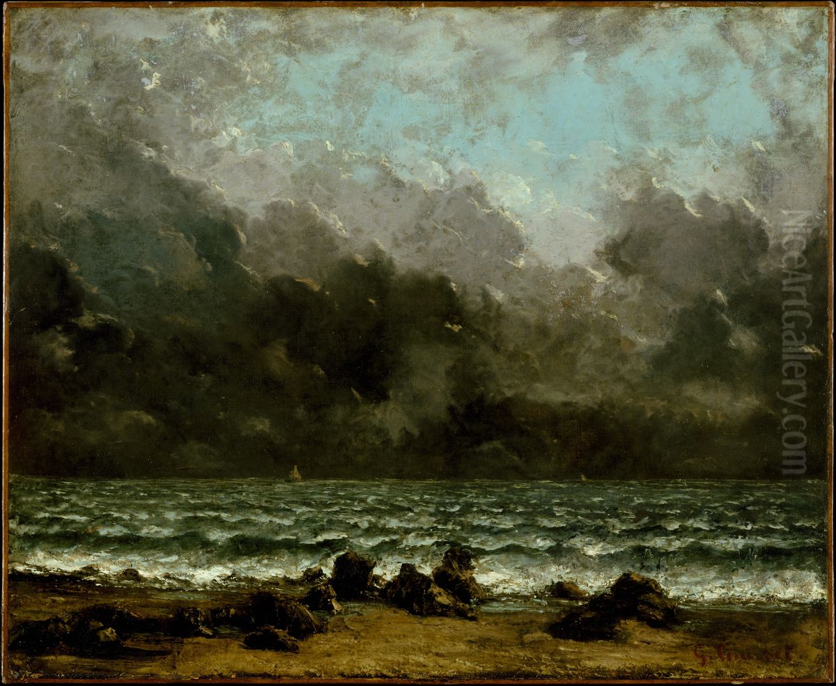 The Sea Oil Painting by Gustave Courbet