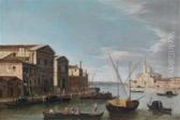Blick Auf Diezattere Und Die 
Isola San Giorgio In Venedig; Veduta Delle Zatteree Dell' Isola San 
Giorgio A Venezia Oil Painting by Apollonio Domenichini