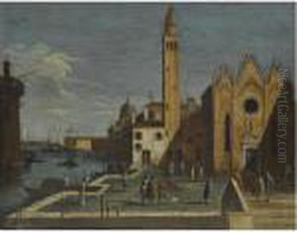 Venice, A View Of The Grand 
Canal From Santa Maria Della Carita Tothe Bacino Di San Marco Oil Painting by Apollonio Domenichini