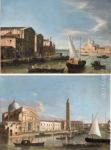 San Giorgio Maggiore, Venice, 
From The Canale Della Giudecca; The Church Of San Pietro Di Castello, 
Venice Oil Painting by Apollonio Domenichini