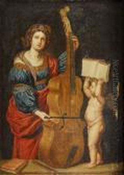 Santa Cecilia Oil Painting by Domenico Zampieri (Domenichino)