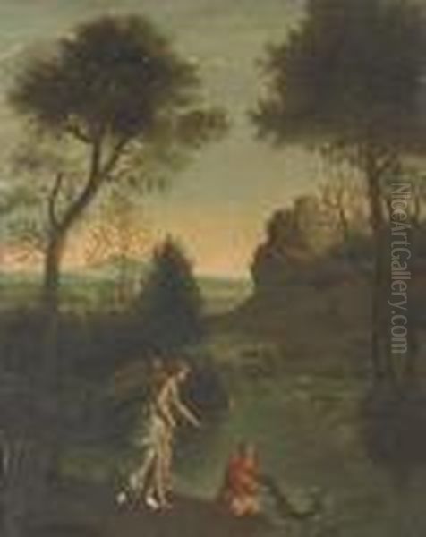 Tobias And The Angel Oil Painting by Domenico Zampieri (Domenichino)