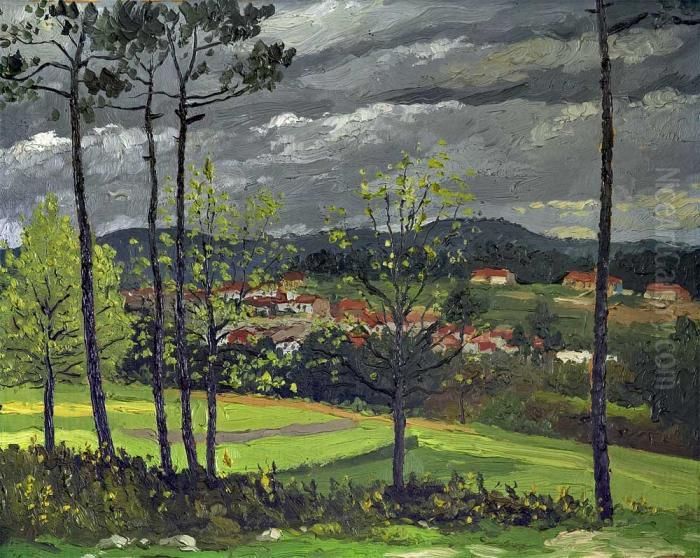 Paisagem Com Casas Oil Painting by Jose Domingos Alvarez