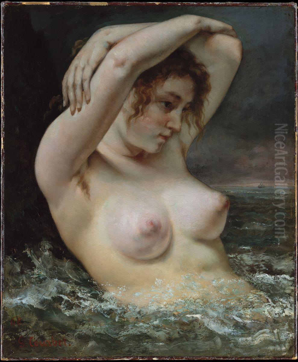 The Woman in the Waves Oil Painting by Gustave Courbet