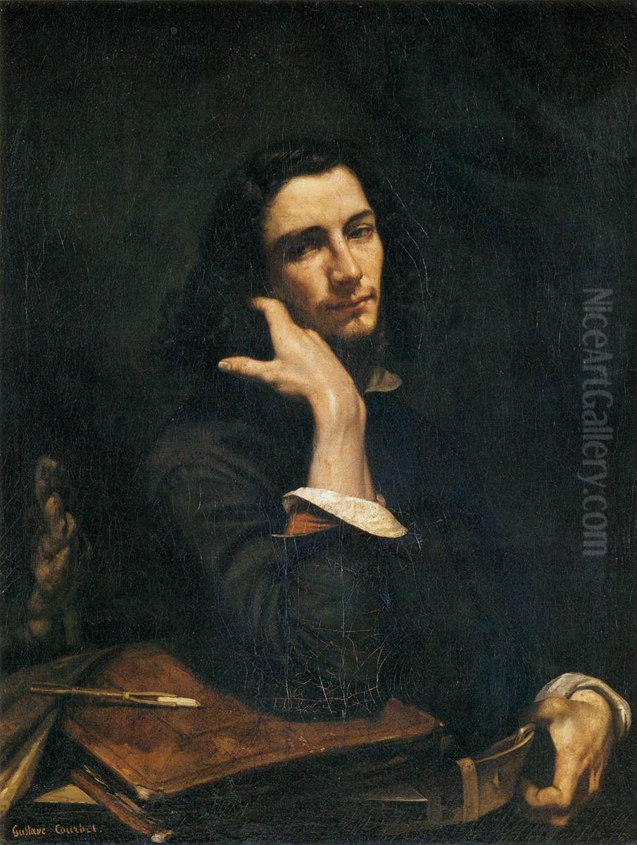 Self-Portrait (Man with Leather Belt) Oil Painting by Gustave Courbet