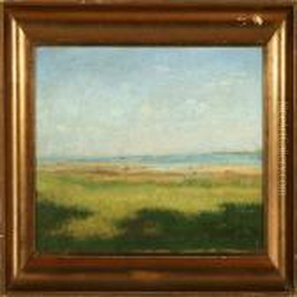 Spring Landscape With Aview To A Fiord Oil Painting by Anton Laurids Johannes Dorph